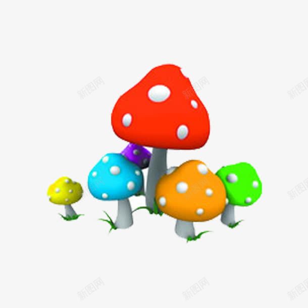 好多彩色的小蘑菇png免抠素材_新图网 https://ixintu.com 五颜六色的蘑菇 卡通 小蘑菇 彩色蘑菇