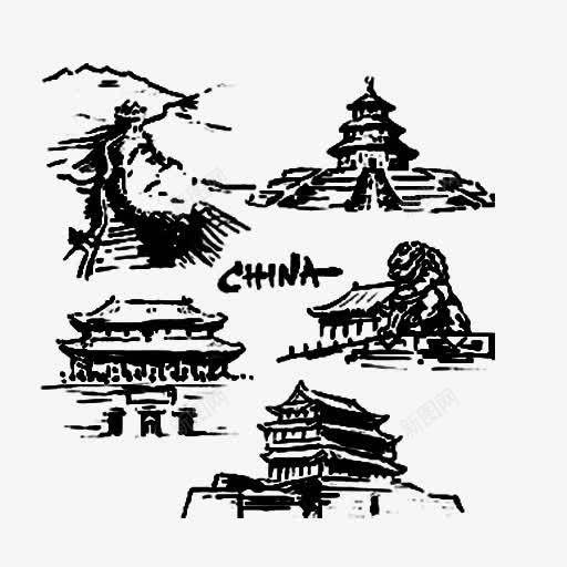 中国景点古迹png免抠素材_新图网 https://ixintu.com 名筑 天坛 长城 风景