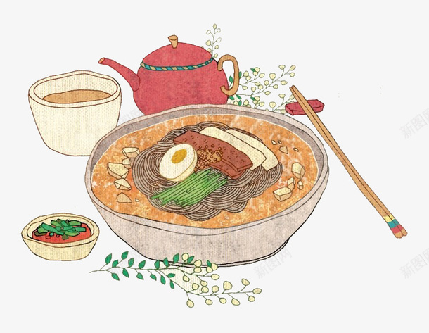 食物插画png免抠素材_新图网 https://ixintu.com 拌饭手绘 插画 碗 食物 饭