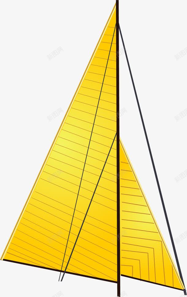 手绘船帆png免抠素材_新图网 https://ixintu.com 手绘 船帆 黄色
