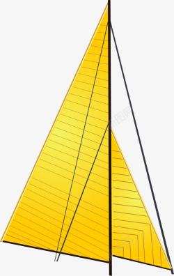 黄色船帆手绘船帆高清图片