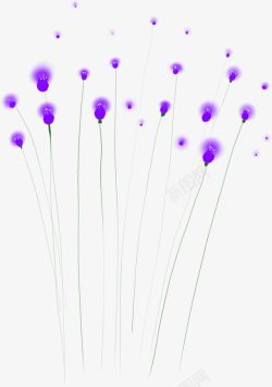 手绘梦幻紫色花朵素材