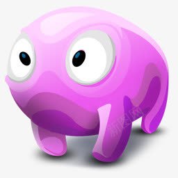 紫色胖球怪兽png免抠素材_新图网 https://ixintu.com 怪兽 紫色