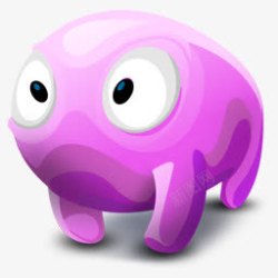 紫色胖球怪兽素材