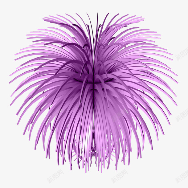 3d立体植物psd免抠素材_新图网 https://ixintu.com 3d 立体 紫色植物
