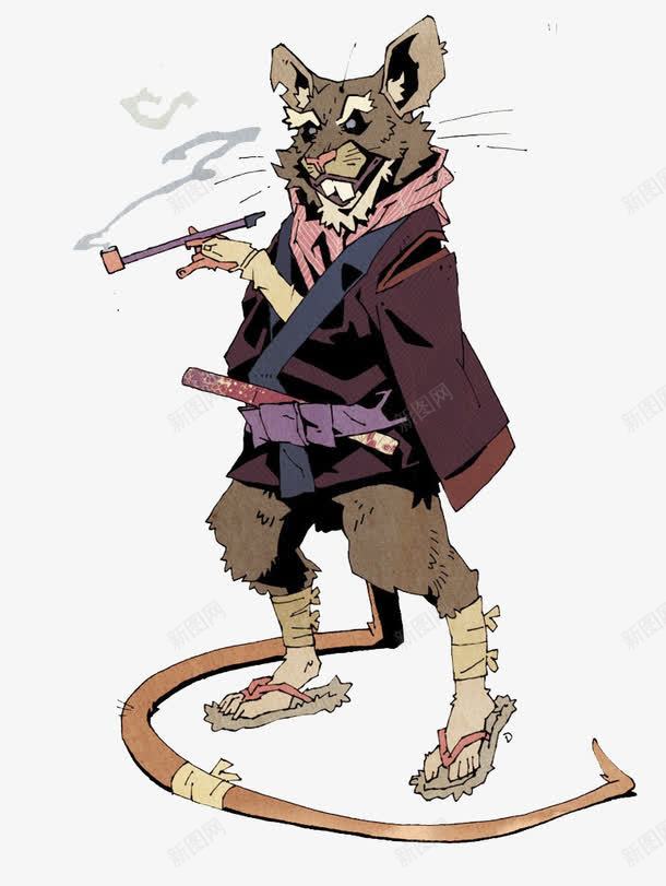 卡通武士老鼠png免抠素材_新图网 https://ixintu.com 卡通 武士 简约 老鼠
