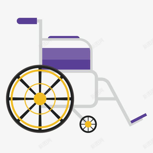 紫色轮椅png免抠素材_新图网 https://ixintu.com 出行 医疗 扁平化 渐变 灰色 紫色 轮椅