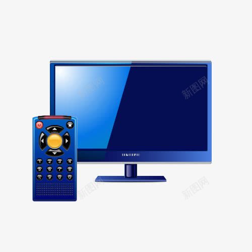 蓝色的电脑显示器png免抠素材_新图网 https://ixintu.com 显示器 电脑 蓝色显示器 蓝色电脑