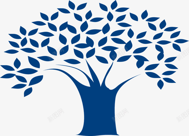 绘制创意蓝色大树png免抠素材_新图网 https://ixintu.com 创意 大树 绘制 蓝色