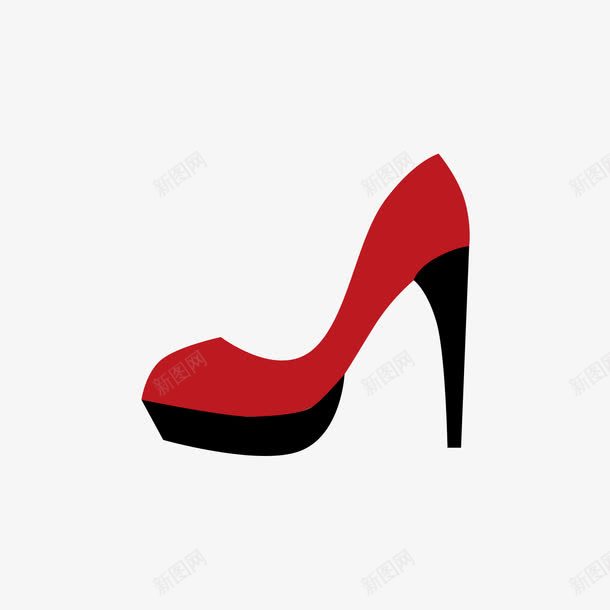 红黑色的高跟鞋png免抠素材_新图网 https://ixintu.com 女装 矢量高跟鞋 红色 高跟鞋 黑色