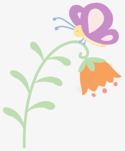 卡通小花蝴蝶素材