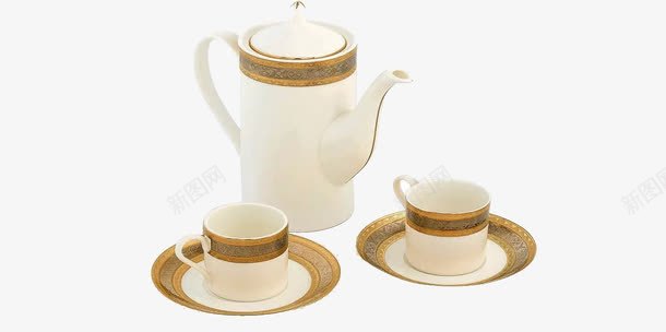 一套茶具png免抠素材_新图网 https://ixintu.com 杯托 瓷器 茶壶 茶杯