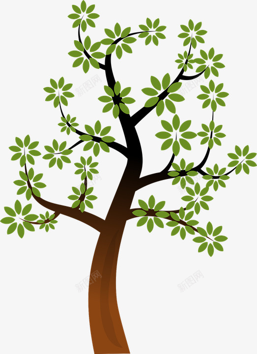 一棵绘制的创意绿树psd免抠素材_新图网 https://ixintu.com 创意 树 绘制 绿色