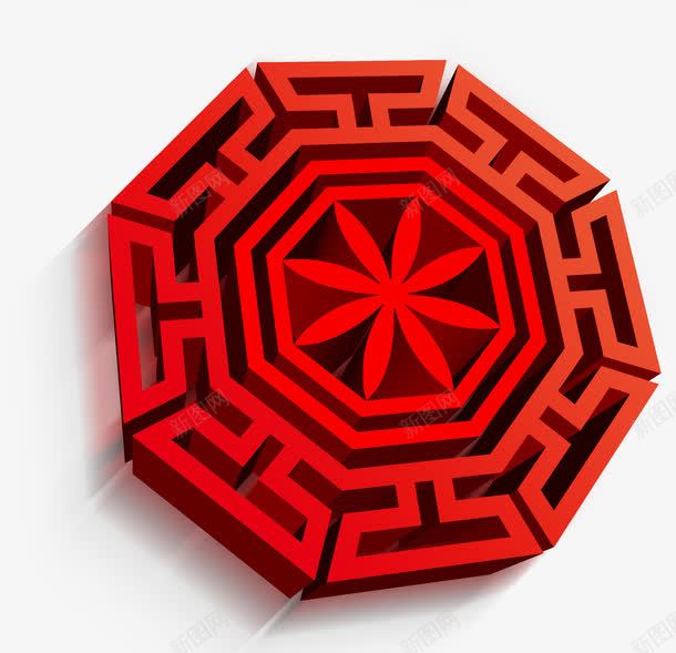 图标png_新图网 https://ixintu.com 中国风 八卦 图标 爱心迷宫 红色 迷宫