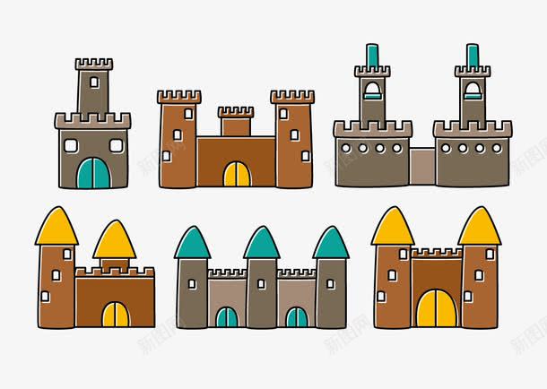 手绘城堡图png免抠素材_新图网 https://ixintu.com png图片素材 免费png素材 城堡 房子 楼