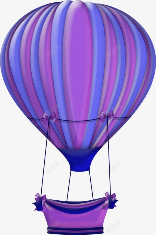 卡通热汽球png免抠素材_新图网 https://ixintu.com 手绘热汽球 热汽球 热汽球免抠 紫色热汽球