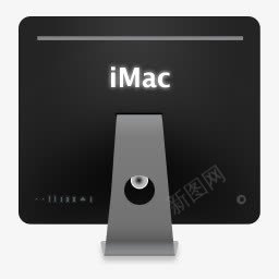 黑色iMac背面卡通图标图标