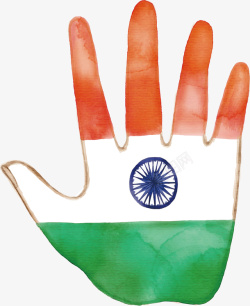 手掌形印度国旗矢量图素材