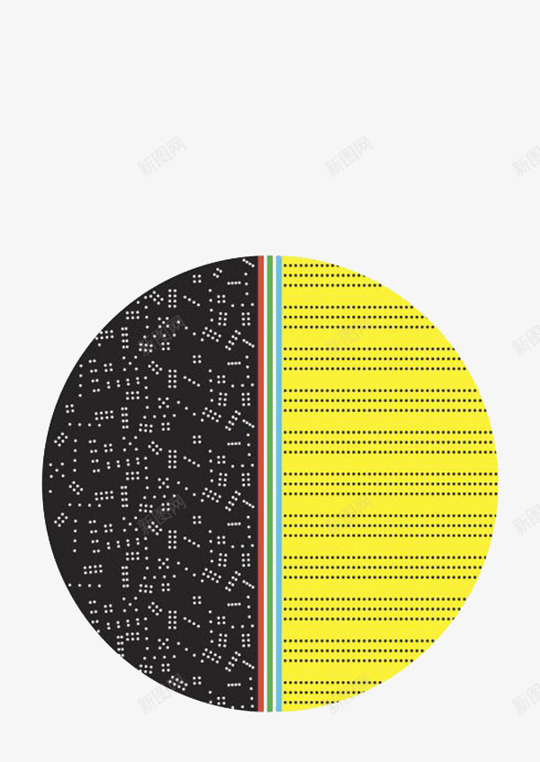黑黄圆形psd免抠素材_新图网 https://ixintu.com 圆形 简约 装饰 黑黄