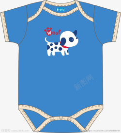 蓝色婴儿服装矢量图素材