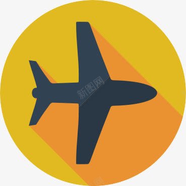 橙黄色飞机图标图标