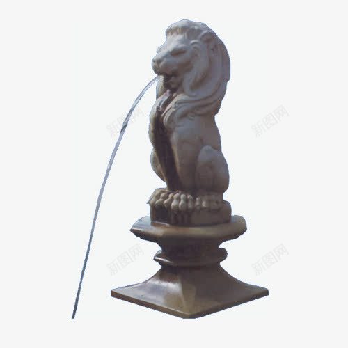 喷水的石狮png免抠素材_新图网 https://ixintu.com 公共物 喷水 建筑 装饰 雕塑