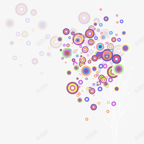 彩色漂浮彩圈psd免抠素材_新图网 https://ixintu.com 彩圈 彩色 漂浮 背景 装饰