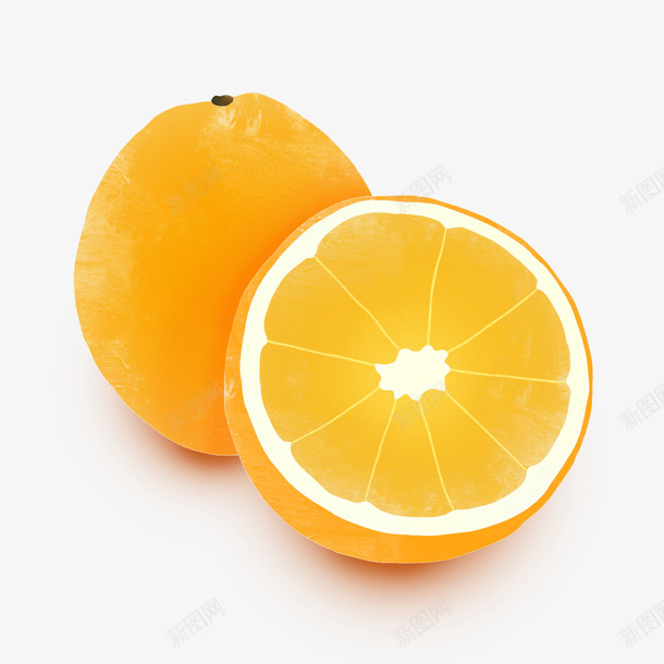 美味水果橙子元素png免抠素材_新图网 https://ixintu.com 健康 手绘 水果 美味