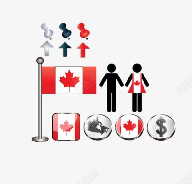 加拿大国旗旅行元素图标图标