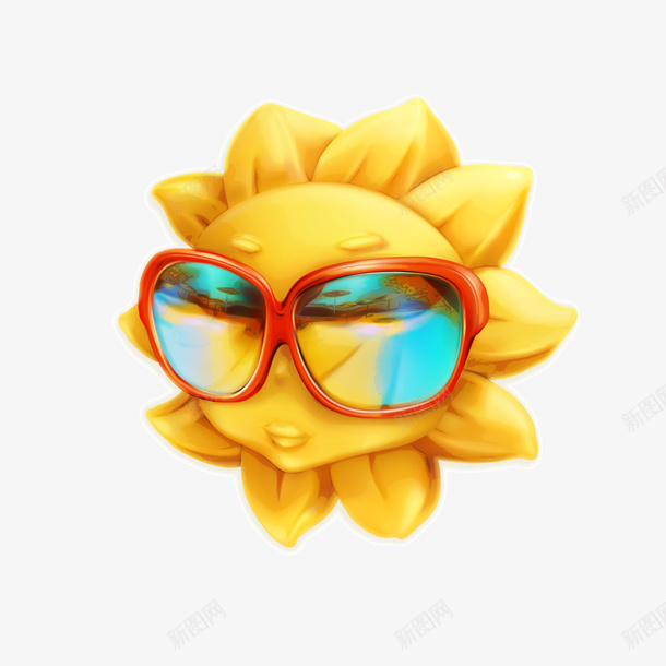 金色夏季太阳png免抠素材_新图网 https://ixintu.com 卡通太阳 墨镜 背景装饰 金色太阳 黄色太阳