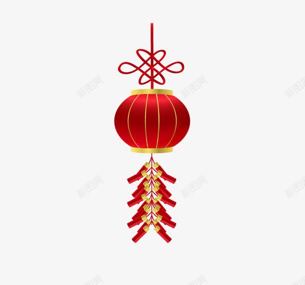 红色的中国风灯笼png免抠素材_新图网 https://ixintu.com 中国风 传统节日 喜庆 灯笼设计 红色 鞭炮