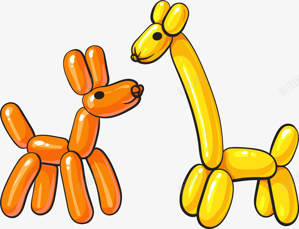 黄色卡通气球小动物装饰图案png免抠素材_新图网 https://ixintu.com 免抠PNG 卡通 小动物 气球 装饰图案 黄色