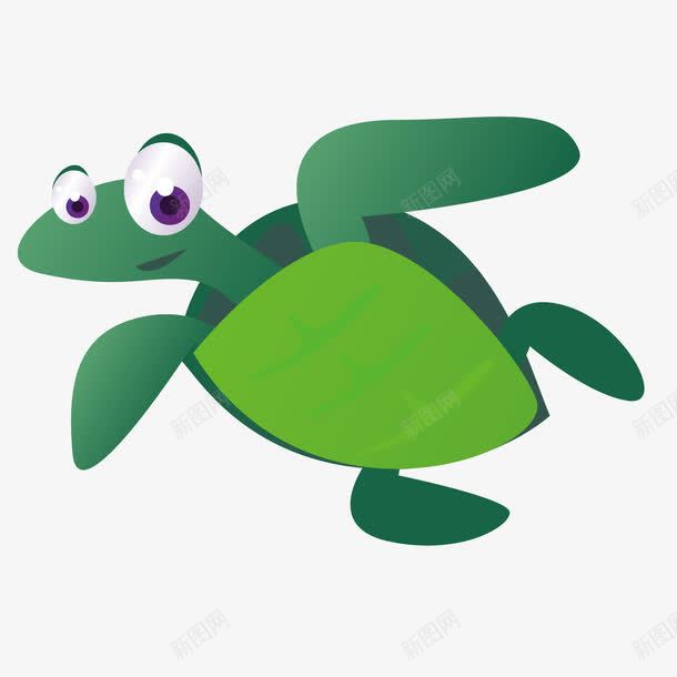 卡通绿色海龟png免抠素材_新图网 https://ixintu.com 卡通 海龟 绿色