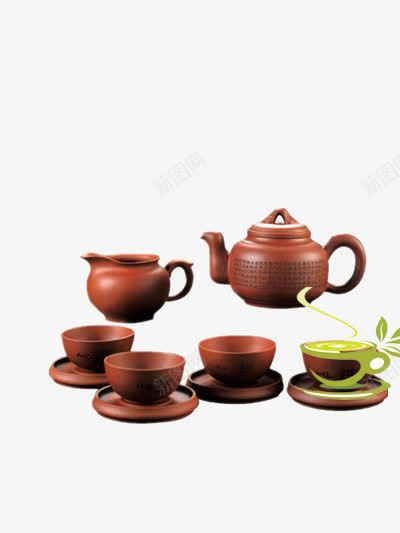 一套茶具png免抠素材_新图网 https://ixintu.com 享受 泡茶 清新 茶壶 茶杯