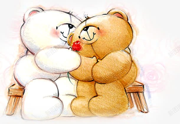 卡通拥抱的熊png免抠素材_新图网 https://ixintu.com 卡通 情人 拥抱