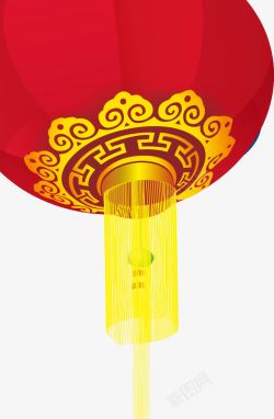 手绘红色中国风新年灯笼装饰素材