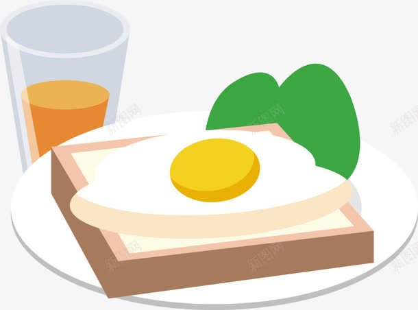 手绘面包荷包蛋早餐png免抠素材_新图网 https://ixintu.com 手绘 早餐 荷包蛋