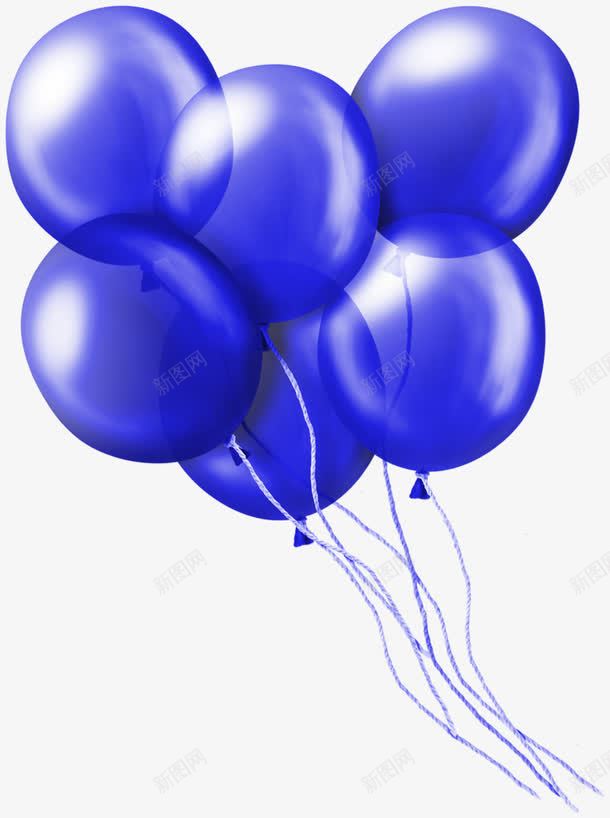 蓝色气球png免抠素材_新图网 https://ixintu.com 手绘 数量多 气球 蓝色