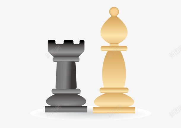 国际象棋png免抠素材_新图网 https://ixintu.com 国际象棋 黄色 黑色