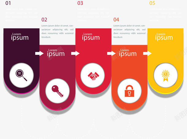 彩色步骤流程图表矢量图ai免抠素材_新图网 https://ixintu.com 信息图表 商务图表 彩色图表 步骤图 流程图 矢量png 矢量图