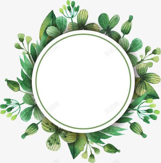 绿色彩绘树叶边框png免抠素材_新图网 https://ixintu.com 彩绘 标签 树叶 绿色 边框