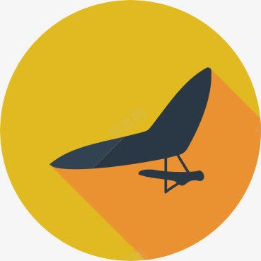 橙黄色飞机图标图标