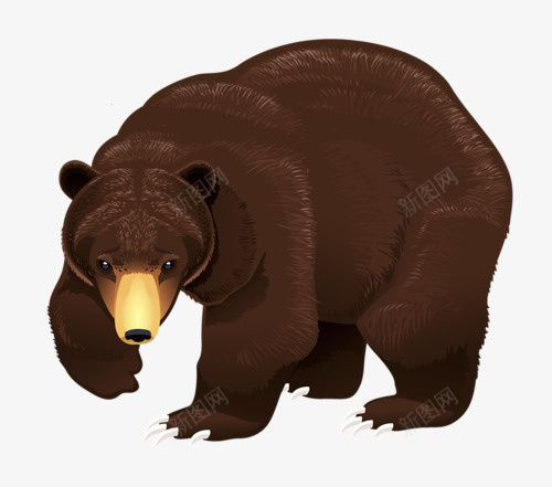 手绘棕熊png免抠素材_新图网 https://ixintu.com 卡通棕熊 手绘卡通 棕熊