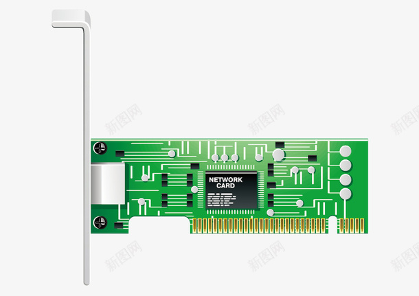 网卡矢量图ai免抠素材_新图网 https://ixintu.com 仿真 漂浮 绿色 网卡 矢量图