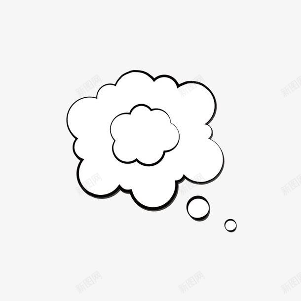 双层云朵对话框png免抠素材_新图网 https://ixintu.com 云朵对话框 卡通 手绘对话框 白色