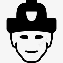 安全工作主线消防员的头盔图标高清图片