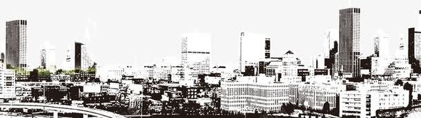 黑白城市建筑群png免抠素材_新图网 https://ixintu.com 城市 建筑群 装饰 黑白