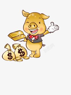 肥胖的猪爱钱的肥猪高清图片