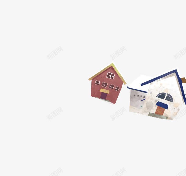 装饰图案psd免抠素材_新图网 https://ixintu.com 小房子 建筑 欧式