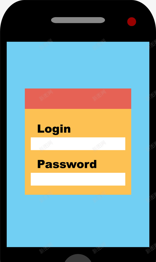 手机登录苹果手机矢量图ai免抠素材_新图网 https://ixintu.com iPhone 扁平风 手机 手机登录 登录 矢量图